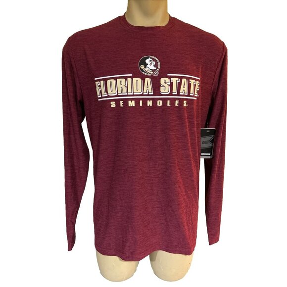 NEW Florida State Seminoles Colosseum Heathered Red Crew Neck LS Shirt Men's L - Picture 1 of 5
